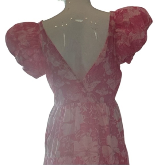 LOVESHACKFANCY Karalie Cotton & Silk Holiday Sun Fuschia Maxi Dress Size 6 - Picture 11 of 16